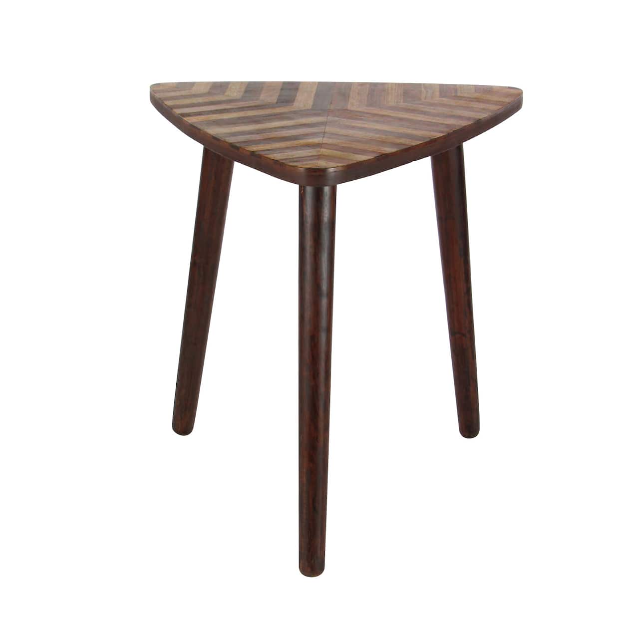 Dark Brown Mango Wood Modern Accent Table